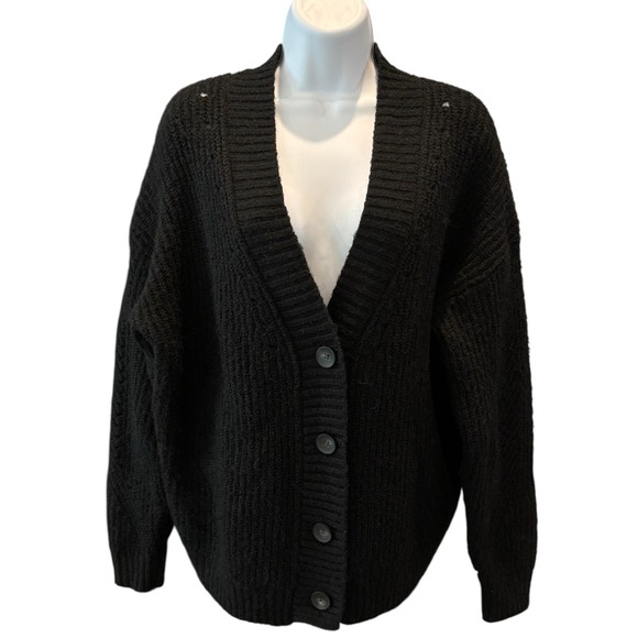 Old Navy Black Button Front Cardigan Sweater Women's Size Small Go-Recycled - Picture 1 of 5